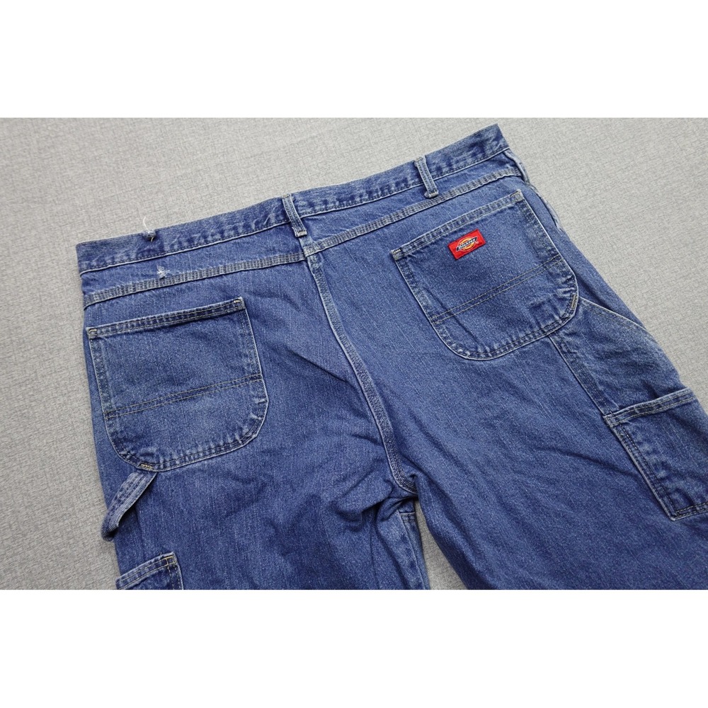 Dickies Relaxed Fit Jeans Mens 40x30 Blue Medium Wash Carpenter Denim Workwear